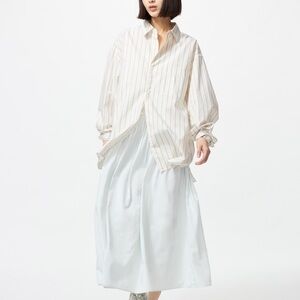 Uniqlo Light Gray Volume Gather Skirt